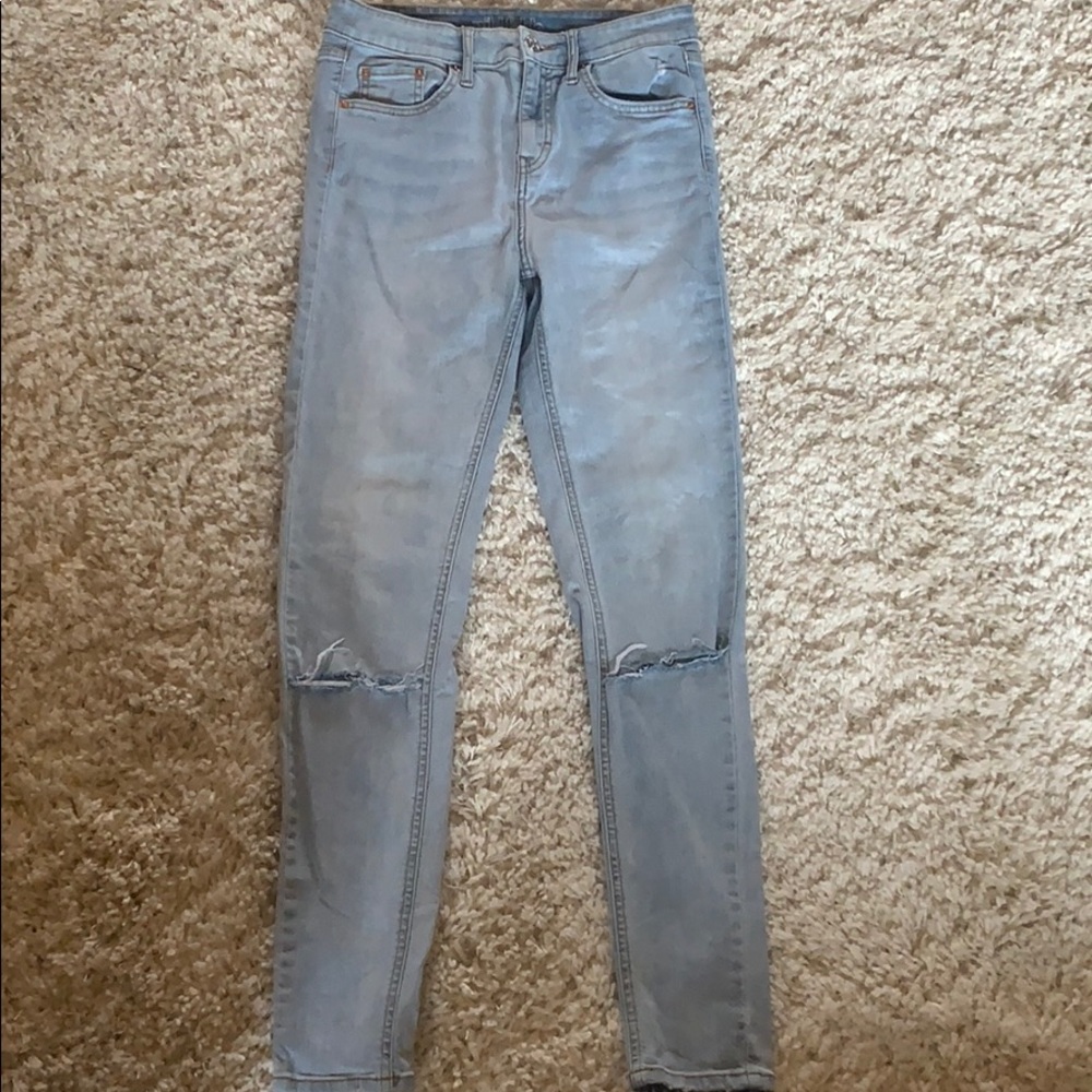 High waisted skinny jeans